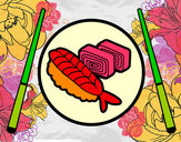 Dibujo Plato de Sushi pintado por serjios