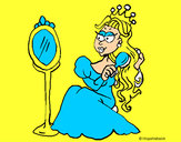 Dibujo Princesa y espejo pintado por jazminJASF