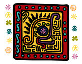 Dibujo Símbolo maya pintado por majo_12
