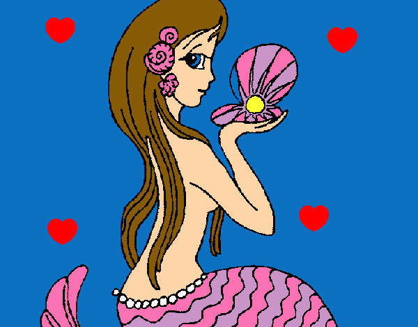 Dibujo Sirena y perla pintado por Aniitaaa
