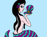 Dibujo Sirena y perla pintado por geriital