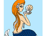 Dibujo Sirena y perla pintado por Shofa