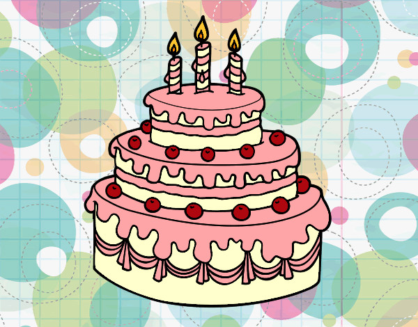 Dibujo Tarta de cumpleaños pintado por biancaviol