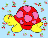 Dibujo Tortuga con corazones pintado por serjios