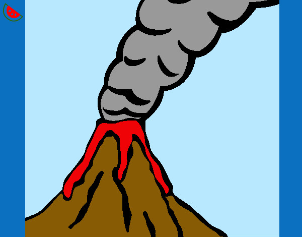 Dibujo Volcán pintado por Cardozo