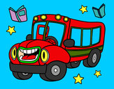 Dibujo Autobús animado pintado por azabache