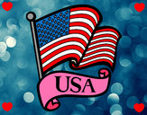 Dibujo Bandera de los Estados Unidos pintado por Lorenarp