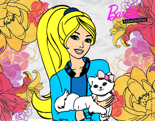 Barbie con su linda gatita