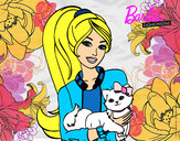 Dibujo Barbie con su linda gatita pintado por AmuNyan