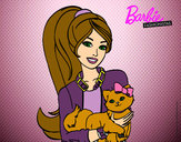 Dibujo Barbie con su linda gatita pintado por Gemaperez