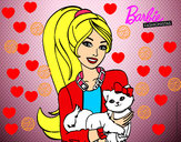 Dibujo Barbie con su linda gatita pintado por jennyfer22