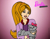 Dibujo Barbie con su linda gatita pintado por Veroluna1