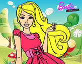 Dibujo Barbie con su vestido con lazo pintado por -Alejandra