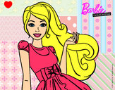 Dibujo Barbie con su vestido con lazo pintado por irvin 