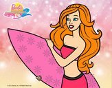 Dibujo Barbie va a surfear pintado por fran-yeli