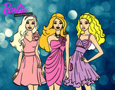 Dibujo Barbie y sus amigas vestidas de fiesta pintado por ambiente13