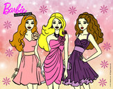Dibujo Barbie y sus amigas vestidas de fiesta pintado por inno23
