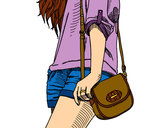 Dibujo Chica con bolso pintado por KathGame