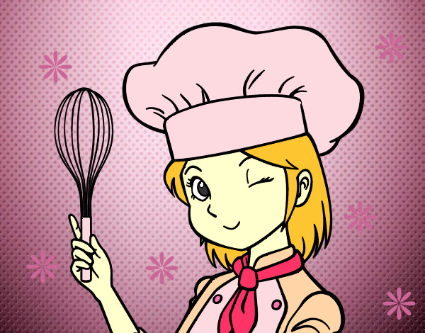 cocinera experta en rosa
