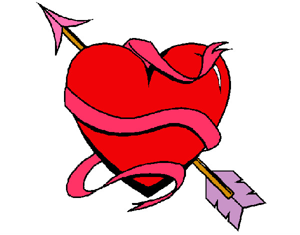 Dibujo Corazón con flecha pintado por paoliya
