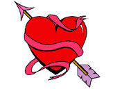Dibujo Corazón con flecha pintado por paoliya