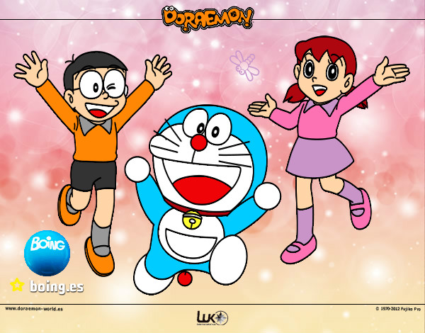 Dibujo Doraemon y amigos pintado por marta1