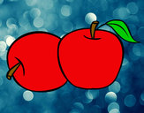 Dibujo Dos manzanas pintado por -Alejandra