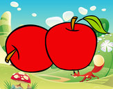 Dibujo Dos manzanas pintado por naxa