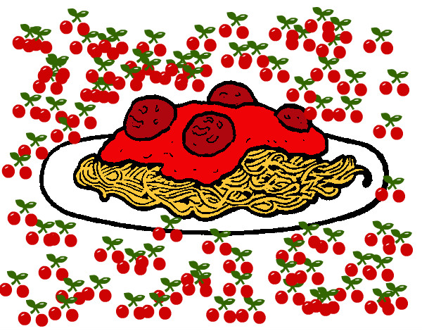 Dibujo Espaguetis con carne pintado por migl