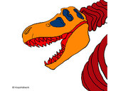 Dibujo Esqueleto tiranosaurio rex pintado por tirex