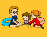 Dibujo Familia en la playa pintado por AmuNyan