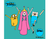Dibujo Jake, Princesa Chicle y Finn pintado por Andrew21
