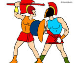 Dibujo Lucha de gladiadores pintado por tirex