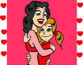 Dibujo Madre e hija abrazadas pintado por Aylentega