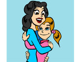 Dibujo Madre e hija abrazadas pintado por itha30
