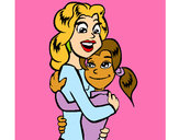Dibujo Madre e hija abrazadas pintado por miky123