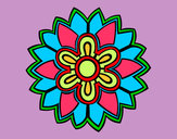 Dibujo Mándala con forma de flor weiss pintado por migl