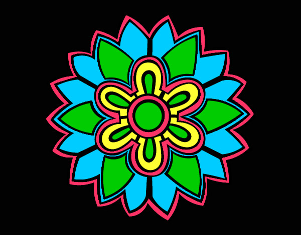 Dibujo Mándala con forma de flor weiss pintado por RASHEL