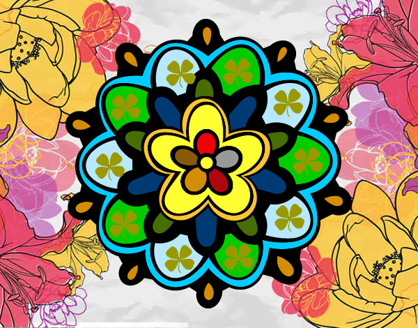 Dibujo Mándala con una flor pintado por marta1