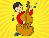 Dibujo Niño con violonchelo pintado por daya-43