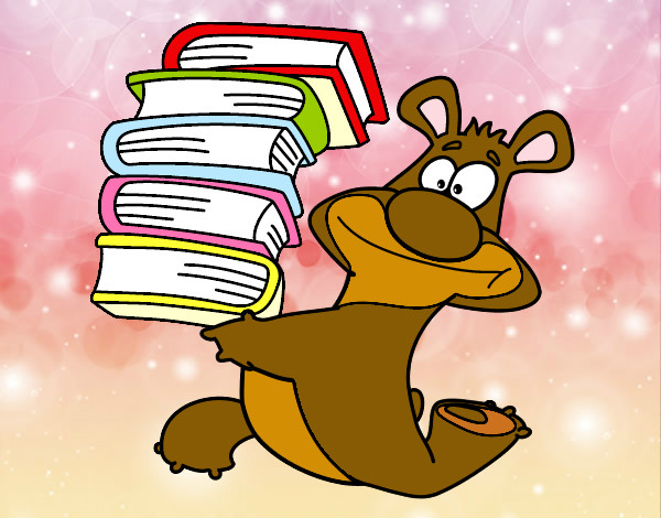 Oso con libros