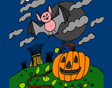Dibujo Paisaje de Halloween pintado por AndreaLOL