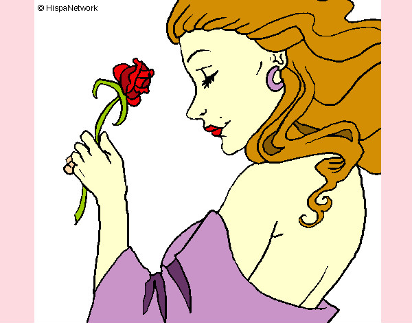 Dibujo Princesa con una rosa pintado por McSweet