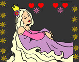 Dibujo Princesa relajada pintado por fati07