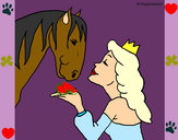 Dibujo Princesa y caballo pintado por fati07