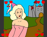 Dibujo Princesa y castillo pintado por fati07