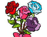 Dibujo Ramo de rosas pintado por dalibela