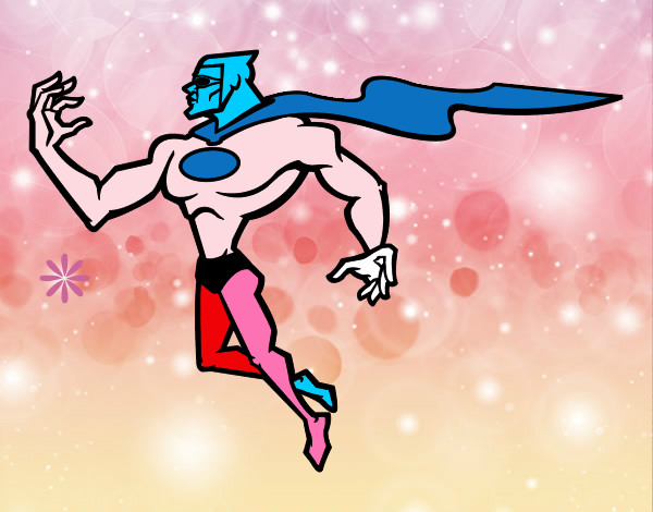 Dibujo Superhéroe poderoso pintado por shofita