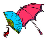 Dibujo Abanico y paraguas pintado por Bettany
