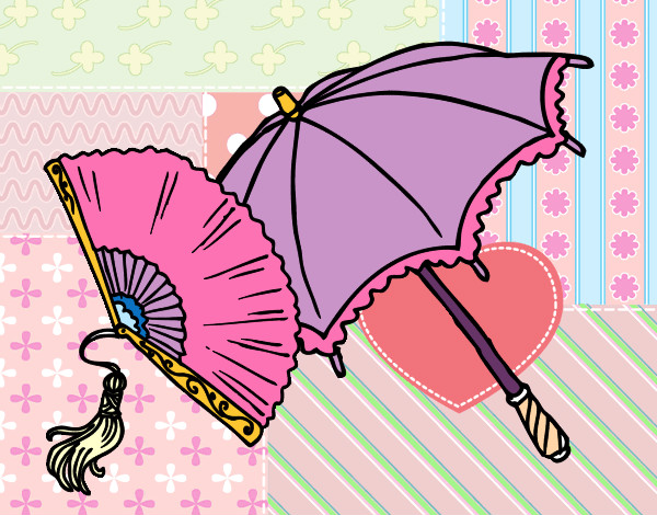 Dibujo Abanico y paraguas pintado por erikat